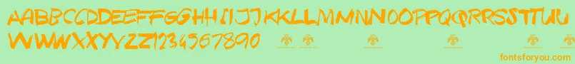 TexasGrungeDemo Font – Orange Fonts on Green Background