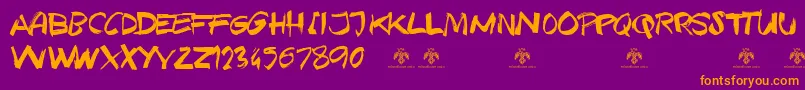 TexasGrungeDemo Font – Orange Fonts on Purple Background