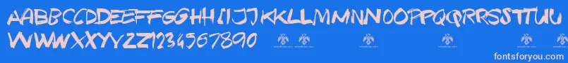 TexasGrungeDemo Font – Pink Fonts on Blue Background