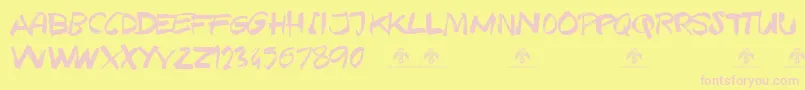 TexasGrungeDemo Font – Pink Fonts on Yellow Background