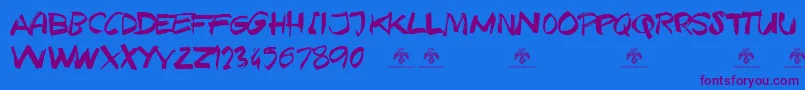 TexasGrungeDemo Font – Purple Fonts on Blue Background