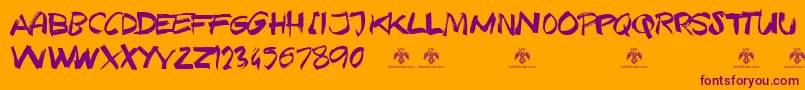 TexasGrungeDemo Font – Purple Fonts on Orange Background