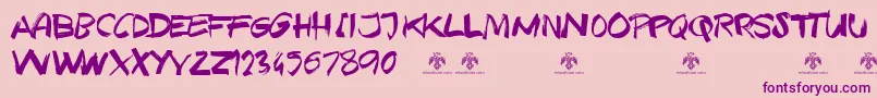 TexasGrungeDemo Font – Purple Fonts on Pink Background