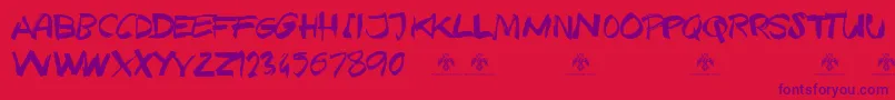 TexasGrungeDemo Font – Purple Fonts on Red Background