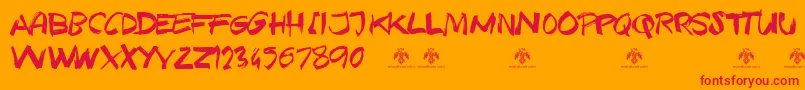 TexasGrungeDemo Font – Red Fonts on Orange Background