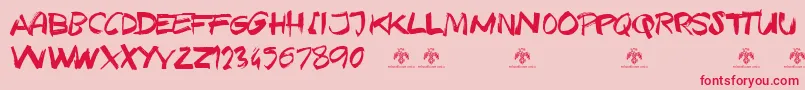 TexasGrungeDemo Font – Red Fonts on Pink Background