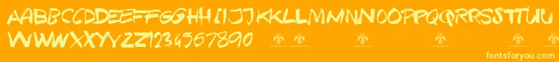 TexasGrungeDemo Font – Yellow Fonts on Orange Background