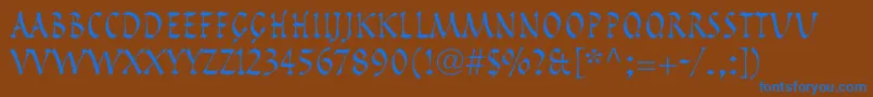 PompeijanaLtRoman Font – Blue Fonts on Brown Background