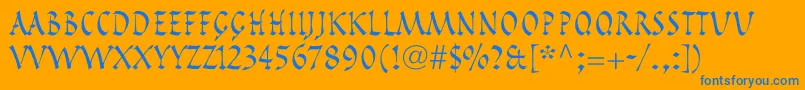 PompeijanaLtRoman Font – Blue Fonts on Orange Background