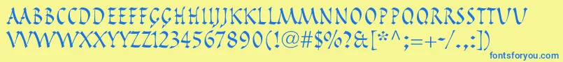 PompeijanaLtRoman Font – Blue Fonts on Yellow Background