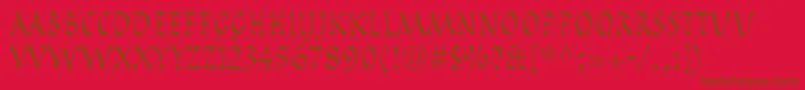 PompeijanaLtRoman-Schriftart – Braune Schriften auf rotem Hintergrund