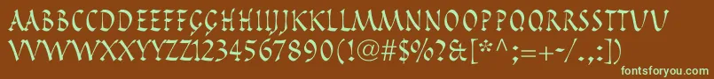 PompeijanaLtRoman Font – Green Fonts on Brown Background