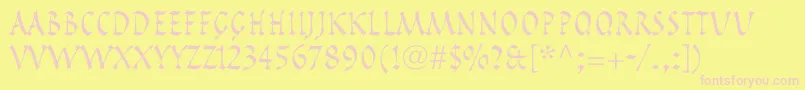 PompeijanaLtRoman Font – Pink Fonts on Yellow Background