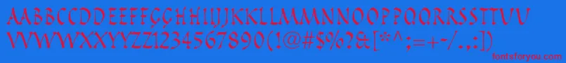 PompeijanaLtRoman Font – Red Fonts on Blue Background