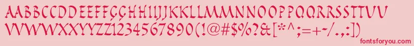 PompeijanaLtRoman-Schriftart – Rote Schriften auf rosa Hintergrund