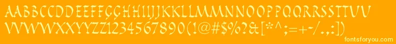 PompeijanaLtRoman Font – Yellow Fonts on Orange Background