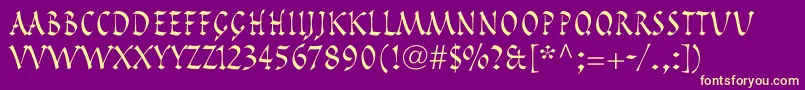 PompeijanaLtRoman Font – Yellow Fonts on Purple Background