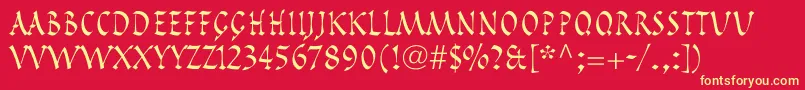 PompeijanaLtRoman Font – Yellow Fonts on Red Background