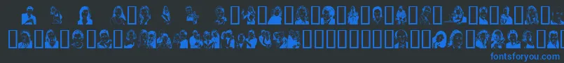 Sunnydal Font – Blue Fonts on Black Background