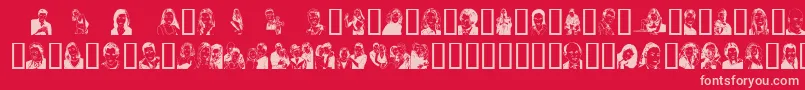 Sunnydal Font – Pink Fonts on Red Background