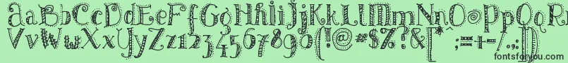 フォントPattd – 緑の背景に黒い文字