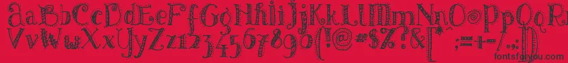 Pattd-fontti – mustat fontit punaisella taustalla