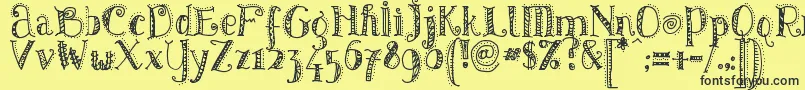 Pattd-Schriftart – Schwarze Schriften auf gelbem Hintergrund