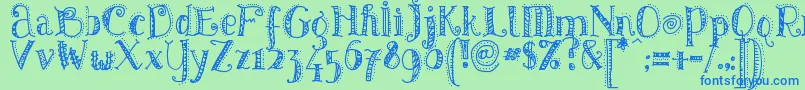 Pattd Font – Blue Fonts on Green Background