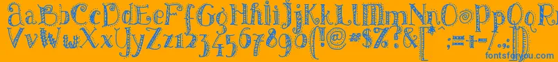 Шрифт Pattd – синие шрифты на оранжевом фоне