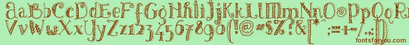 Pattd Font – Brown Fonts on Green Background