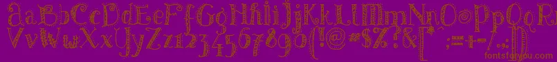 Pattd-Schriftart – Braune Schriften auf violettem Hintergrund