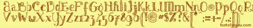 Pattd Font – Brown Fonts on Yellow Background