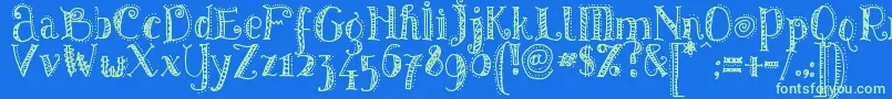Pattd Font – Green Fonts on Blue Background