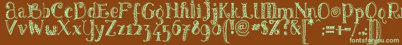Pattd Font – Green Fonts on Brown Background