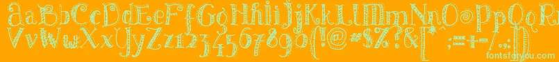 Pattd Font – Green Fonts on Orange Background