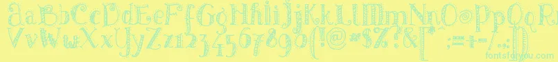 Pattd Font – Green Fonts on Yellow Background