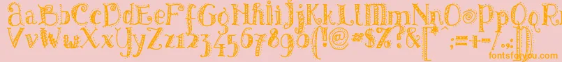 Pattd-Schriftart – Orangefarbene Schriften auf rosa Hintergrund