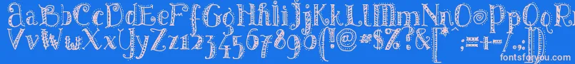 Pattd-Schriftart – Rosa Schriften auf blauem Hintergrund