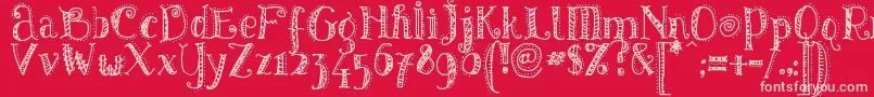 Pattd-Schriftart – Rosa Schriften auf rotem Hintergrund