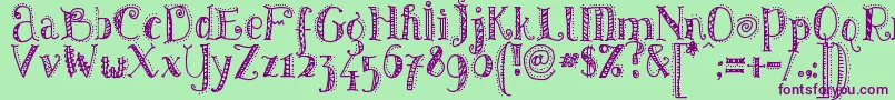 Pattd Font – Purple Fonts on Green Background