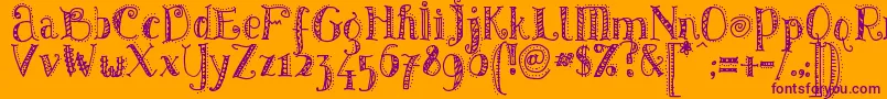 Pattd-Schriftart – Violette Schriften auf orangefarbenem Hintergrund