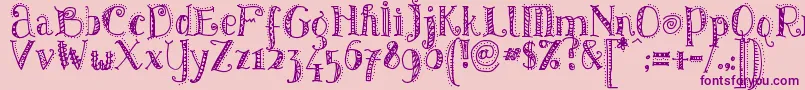 Pattd-Schriftart – Violette Schriften auf rosa Hintergrund