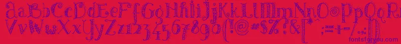 Pattd-Schriftart – Violette Schriften auf rotem Hintergrund