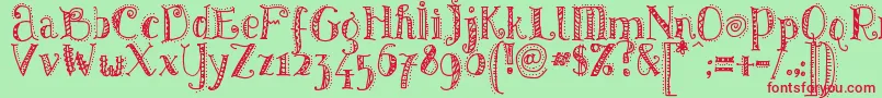 Pattd Font – Red Fonts on Green Background