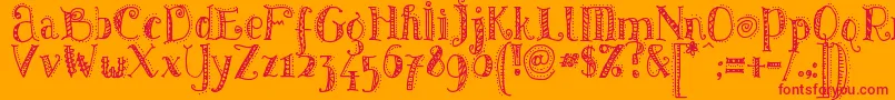 Pattd-Schriftart – Rote Schriften auf orangefarbenem Hintergrund