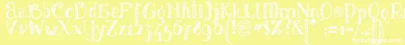 Шрифт Pattd – белые шрифты на жёлтом фоне
