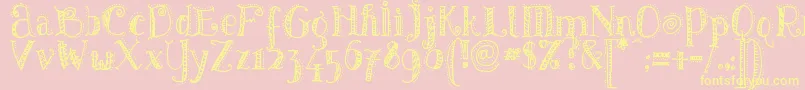 Pattd-Schriftart – Gelbe Schriften auf rosa Hintergrund