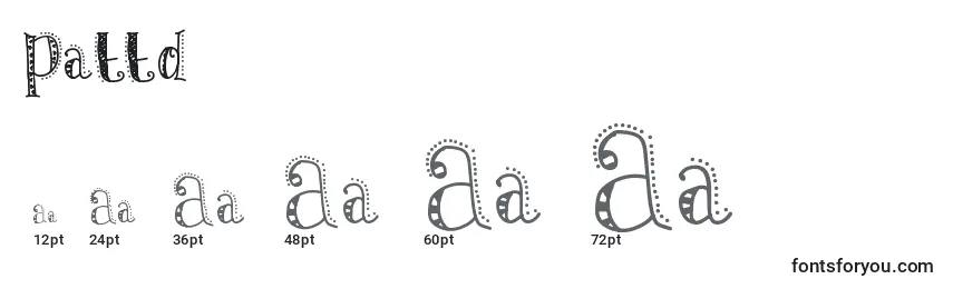 Größen der Schriftart Pattd