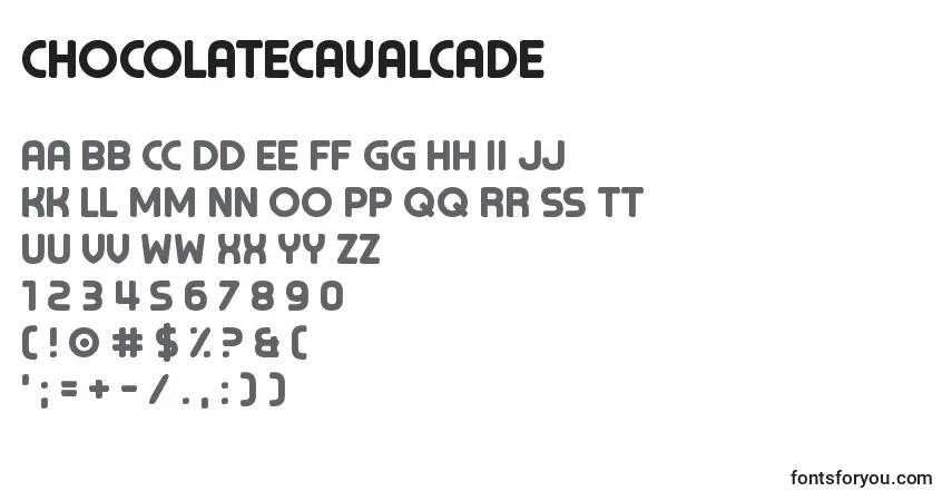Czcionka ChocolateCavalcade – alfabet, cyfry, specjalne znaki