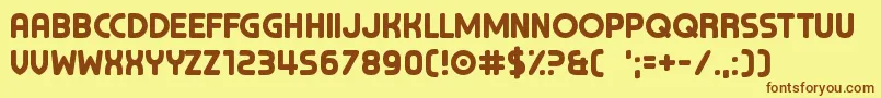 ChocolateCavalcade Font – Brown Fonts on Yellow Background